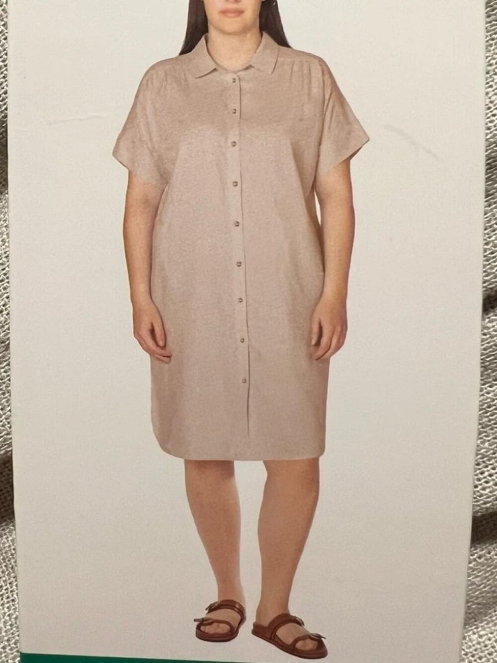 Well Worn cream linen shift dress size XL